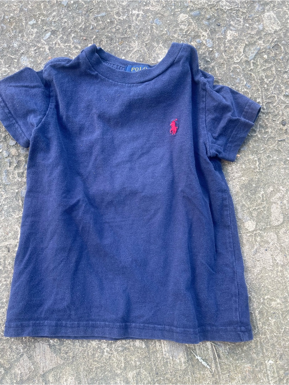 Polo by Ralph Lauren Navy Tee with Red Pony Logo - Kids Short Sleeve